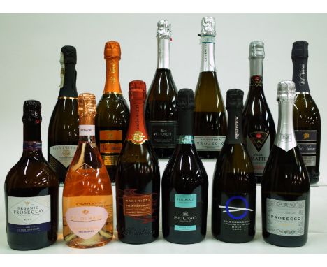 12 BOTTLES ITALIAN SPARKLING WINEAsda Extra Special Organic Brut NV; Ca'di Rajo Manzoni Rosa Extra Dry Millesimato 2020; Nani