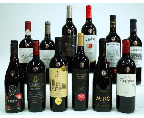 12 BOTTLES SOUTH AFRICAN RED WINEMorrisons The Best Shiraz 2020; De Grendel Rubaiyat 2017; Kanu Shiraz 2018; Boland Cellar Ba