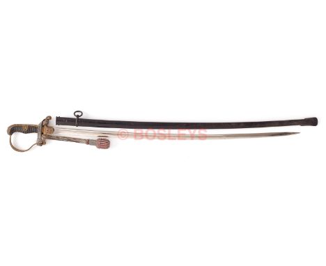 German Third Reich Army Officer's Sword by Eickhorn, Solingen. A good example with plated single edged plain fullered 82.5 cm