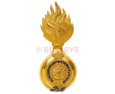 The Royal Fusiliers (City of London Regiment), Victorian Officer's fur cap grenade circa 1881-1901. A fine gilt example. Flam