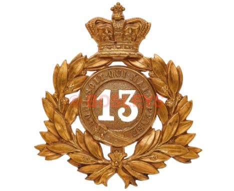 13th (1st Somersetshire) (Prince Albert's Regiment of Light Infantry) Victorian OR's shako plate circa 1869-78. A good scarce
