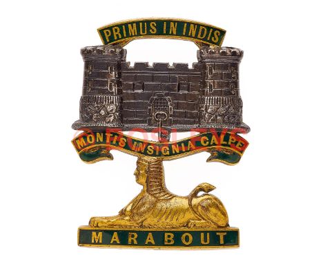 Dorsetshire Regiment Victorian Officer's forage cap badge circa 1881-94 . A very fine example. Silver two tower castle surmou