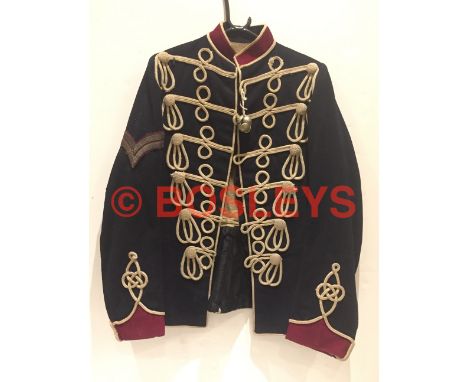 Queen's Own Oxfordshire Hussars Troopers Hussar Pattern Tunic A scarce example the tunic of dark blue material with Mantua pu