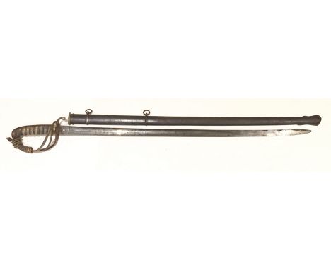 Bengal Light Cavalry 1821 Pattern Officer's Sword. The single edged slightly curved blade is decorated with a Crowned VR cyph