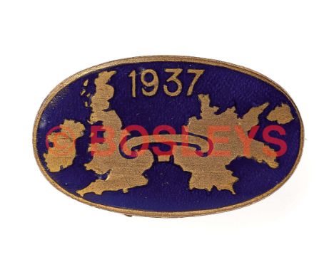 The Link 1937-1939, Anglo-German Fascist Officially Numbered Membership Lapel Badge. A rare original brass and enamel fascist