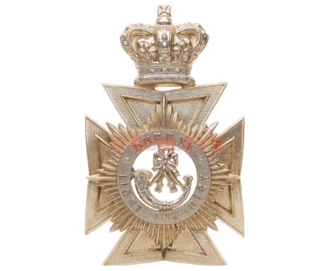 South Africa. Durban Light Infantry Victorian helmet plate. A good die-stamped white metal example. Large crowned Maltese cro