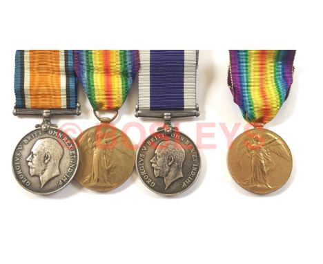 WW1 Royal Marine Light Infantry Long Service Group of Three. Awarded to Corporal Edwin Arnold. Comprising: British War Medal,