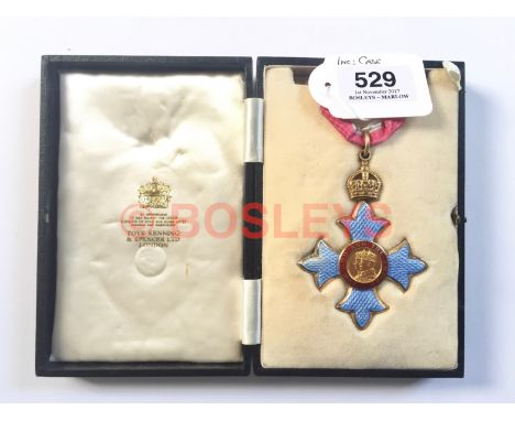 Commander of the of Order of the British Empire (CBE). A fine cased Civil Division neck badge in gilt and enamels. The case w