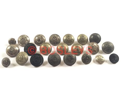 22 buttons of the Scottish Militia Mainly tunic buttons of Aberdeenshire, Ayrshire and Wigtown, Dumfries Roxburgh Selkirk (Sc