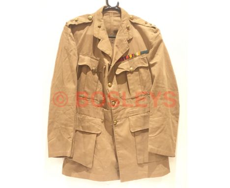 WW1 Period Oxfordshire & Buckinghamshire Light Infantry Officer's Khaki Drill Tunic. A good period example worn by a Territor