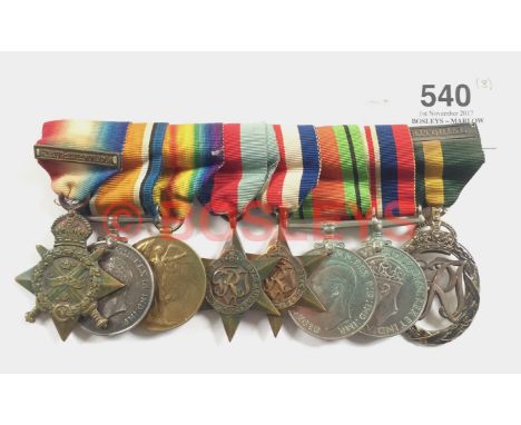 WW1 5th Scottish Rifles / Highland Light Infantry Officer's Group of Eight Medals Awarded to Major Andrew Small. Comprising: 