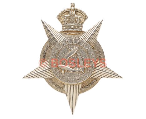2nd Bn. 1st Gurkha Light Infantry Victorian Officer's pouch belt plate circa 1886-91. A fine and scarce die-stamped silvered 