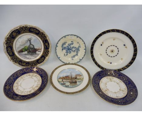 A Royal Worcester limited edition cabinet plate 'Great Northern Railway', 394/1000, plus six further Royal Worcester plates.