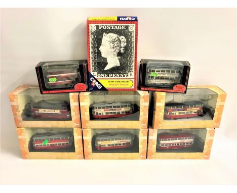 SELECTION OF DIE CAST TRAMSwith seven examples from Corgi and two from Gillbow, all boxed (9) 