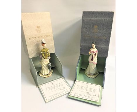TWO ROYAL WORCESTER PORCELAIN FIGURINESboth limited editions, Rosalind, 186/500 with certificate, 21cm high, boxed and Melani
