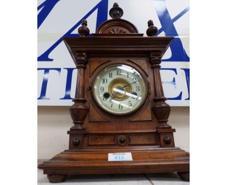 A late 19th century German mantel clock of 14 day duration