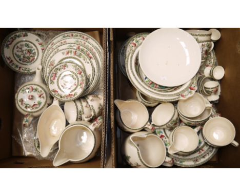 A Royal Doulton Old Leeds Sprays dinner and tea service; a large selection of Indian Tree pattern dinner and teaware