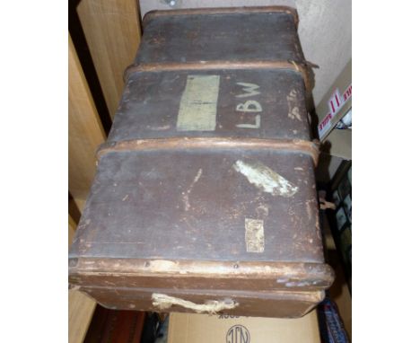 A wood bound fibre cabin trunk
