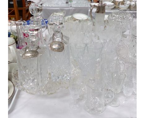 A decanter and cut drinking glasses