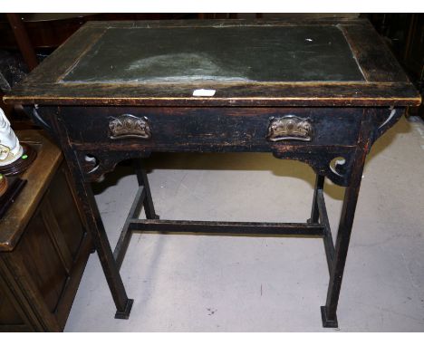 An Edwardian oak Art Nouveau side table, 30"