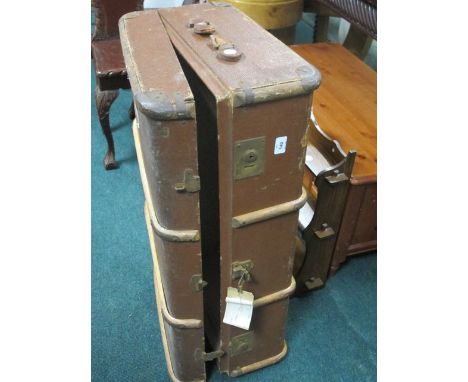 A STEEL BOUND CABIN TRUNK