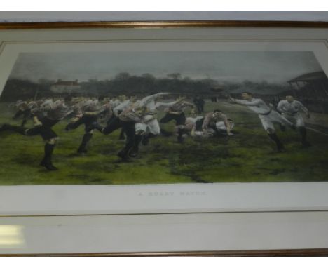 After W. B. Wollen. 'A Rugby Match', print. H: 48cm W: 74cm
