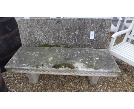 A two seater concrete garden bench in four sections - Width 120 cm 