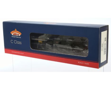Bachmann 31-464 0-6-0 SR C Class Steam Locomotive No. A593. Condition is Near Mint in Excellent box and outer sleeve.&nbsp;