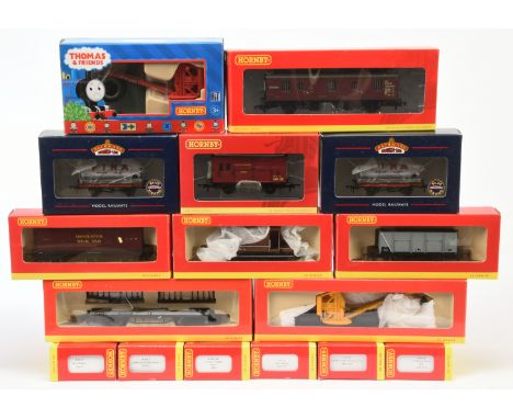 Hornby China &amp; Bachmann OO. Group of boxed rolling stock. To include R6314 CCT Utility Van, R6561 BR Horse Box, Thomas &a