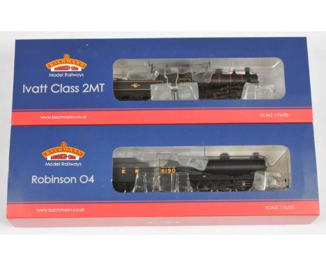 Bachmann Branchline OO Locomotives - 32-829A Ivatt Class 2MT 46446 BR Black &amp; 31-003 Robinson 04 '6190' LNER Black. Condi