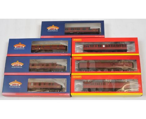 Bachmann Branchline OO &amp; Hornby Maroon Coaches - Bachmann BR MK1; 39-103C, 39-151F, 39-176D and 39-500. Hornby Gresley an