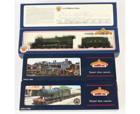 Bachmann Branchline OO - 31-300 Manor Class 'Bradley Manor' 7802 in GWR Green, 32-302 2251 Collett Goods 2277 BR Lined Green 