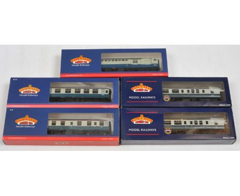 Bachmann Branchline OO BR Blue/Grey Coaches - 39-100C, 39-225A, 39-381, 39-410 and 39-425. Conditions: Excellent Plus to Near