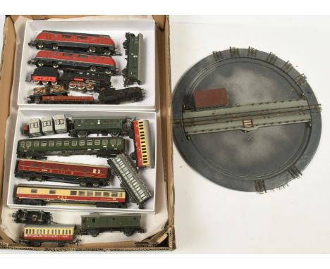 Marklin HO. Mixed group of loco's &amp; rolling stock. To include 2x 3-rail DB diesel loco's, 2x 3-rail steam loco's, various