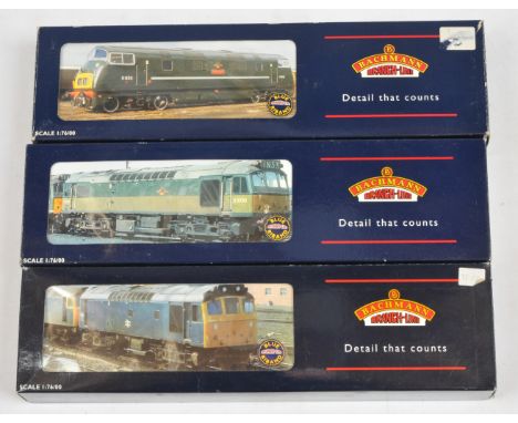 Bachmann Branchline OO Locomotives - 32-400 Class 25/3 'D7645', 32-052 Class 42 'D816' and 32-413 Class 25/2 'D5237'. Conditi