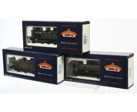 Bachmann OO Gauge. Group of 3x GWR Green Tank Locos. Comprising 32-127 2-6-2 unlined 45XX Prairie Tank No.4550, 32-075 0-6-2 
