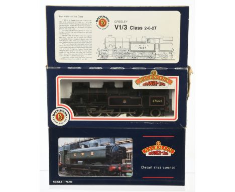 Bachmann Branchline OO -&nbsp; 31-602 V1 '67664' BR Black (Box Ear is damaged) &amp; 32-202 8750 Pannier Tank '4672' BR Black
