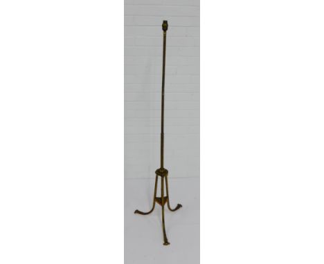 A brass standard lamp, 140cm