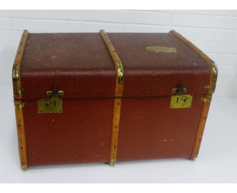 An oak bound cabin trunk, 50 x 78cm 