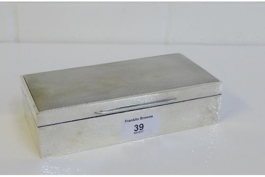 George V Silver Cigarette Box The Hinged Lid With Engine Turned