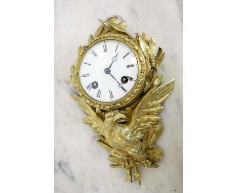 CARTEL CLOCK, French Empire marked Honoré Pons (1807-1850), ormolu with eagle and laurel wreath French Imperial symbolism, 23