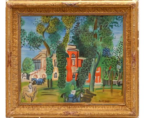RAOUL DUFY (French, 1877-1953) 'Le Paddock à Deauville', lithograph, signed in the plate, reference: Sorlier, 60cm x 70cm, in