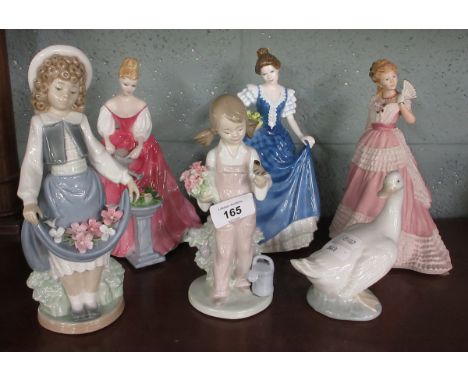 Collection of figurines to include Lladro, Nao, Royal Doulton etc 