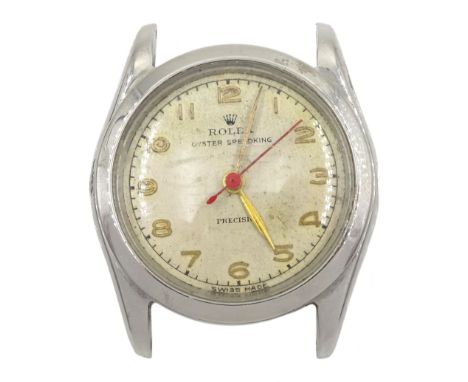 Rolex Oyster Speedking Precision gentleman's stainless steel manual wind wristwatch, circa 1946, Ref. 4220, serial No. 493355