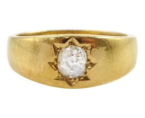 Early 20th century 18ct gold gypsy set single stone old cut diamond ring, diamond approx 0.25 caratCondition Report:Approx 6.