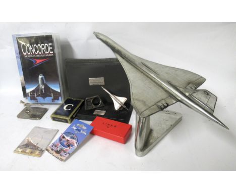 Quantity of Concord memorabilia, including scale models, bags and videos