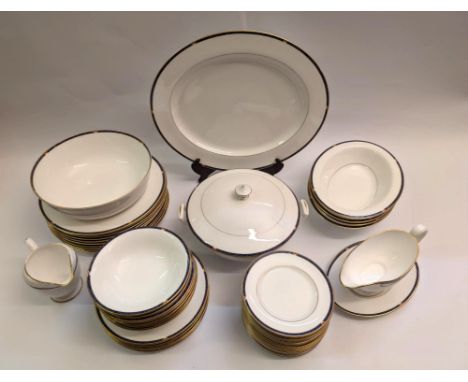 Royal Worcester Carina blue dinner service comprising of seventeen plates (15.5cm), ten dinner plates (27cm), seven plates (2