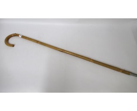 Late 20th Century bamboo equestrian measuring walking stick