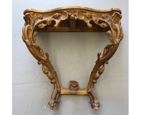 19th Century carved gilt wood console table (for restoration), 89cm wide x 40cm deep