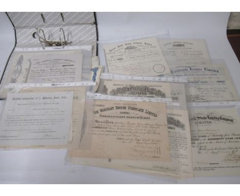 Thirty four British Company pre 1900 share certificates